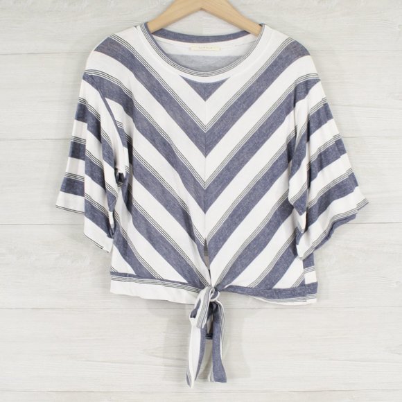 ILLA ILLA Tops - SOLD OUT!!  🥰ILLA ILLA Chevron Stripe Tie Front Tee